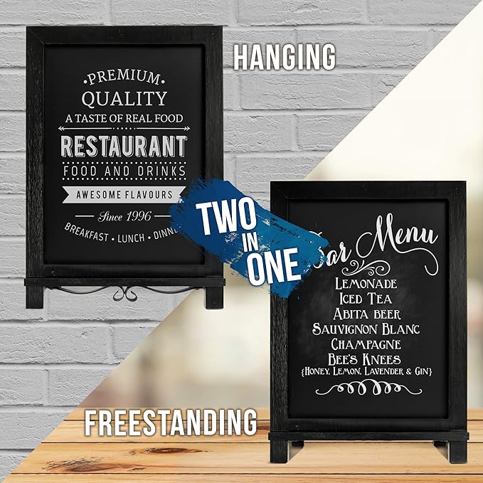 HBCY Creations Rustic Black Wooden Tabletop Chalkboard - Image 4