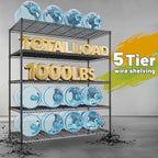 REIBII 45.5''W Storage Shelves Wire Shelving, 5 Tier Pantry Shelves - Image 4