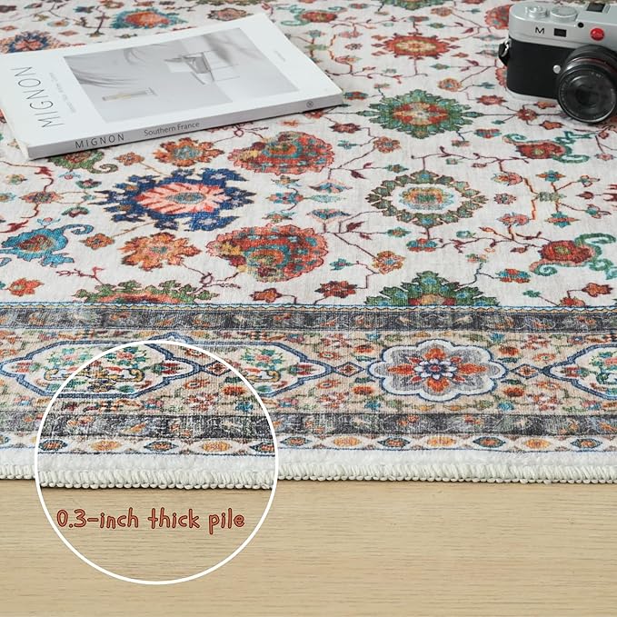 Rugcomf Runner Rug for Hallways Kitchen Rug Non Slip 2'6''x8' Washable Rugs - Image 4