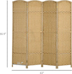 HOMCOM Room Divider, 4 Panel Folding Privacy Screen, 5.6' Tall Freestanding - Image 7