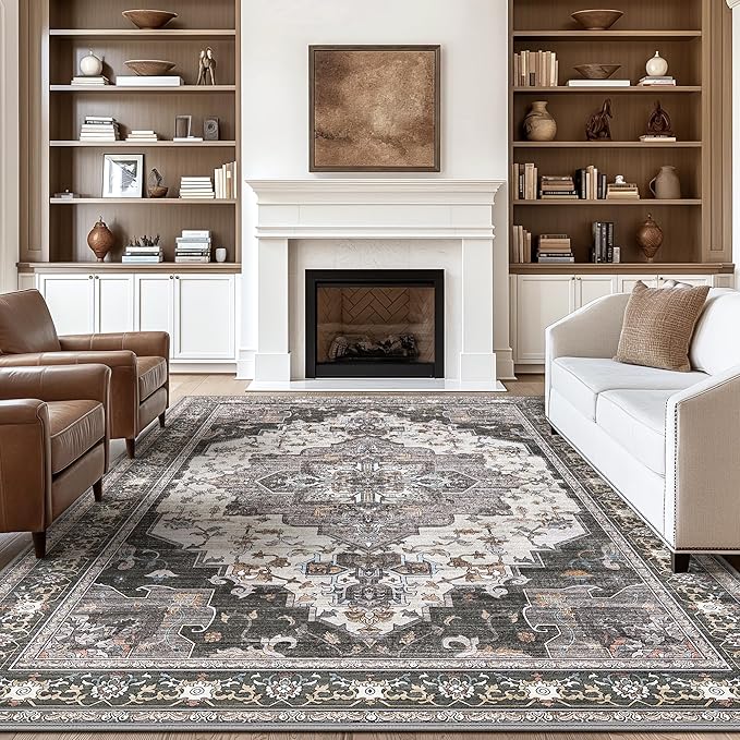 GENIMO 8x10 Area Rugs for Living Room, Machine Washable Non Slip Vintage Rugs - Image 2