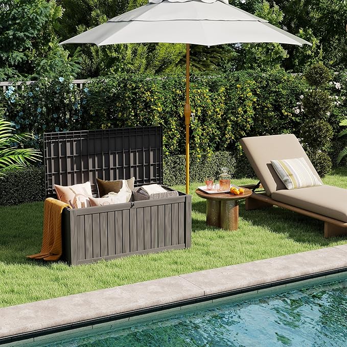 PATIOEASY Outdoor Storage Box 150GAL Waterproof Resin Deck Box, UV-Resistant - Image 3