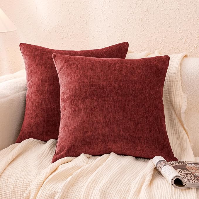 Amazon Basics Chenille Throw Pillow Covers, Home Decor Cushion Cover by AmazonBasics