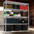 M MZG 5 Tiers Shelf 3300 lbs Steel Storage Shelving Utility Shelving Unit Steel - Image 2
