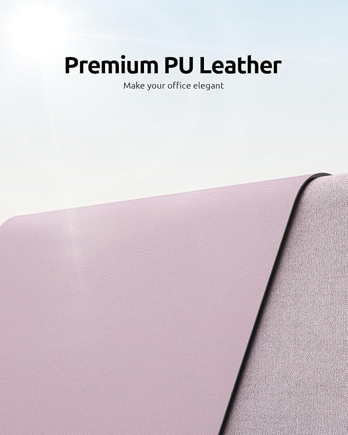 YSAGi Leather Desk Protector, Office Mat, Large Mouse Mat, Non-Slip PU Leather - Image 2