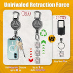 KAHETA 2 Pack Retractable Keychain Heavy Duty Carabiner Badge Holder Clip - Image 5