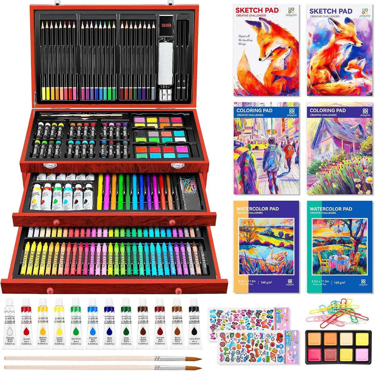 art supplies, 269 piece deluxe art set crafts, main product view