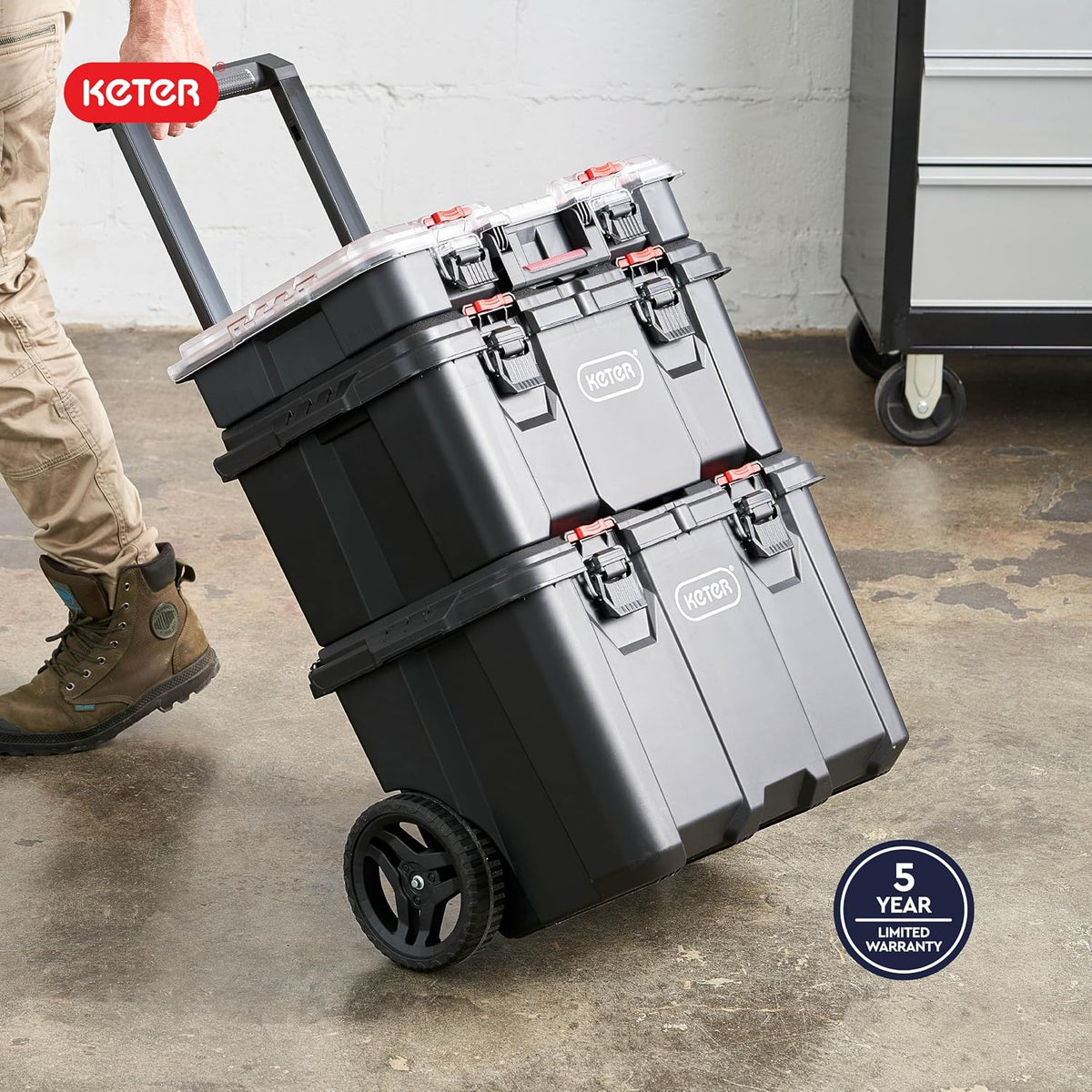 keter stack n rolling tool box modular storage, view 12