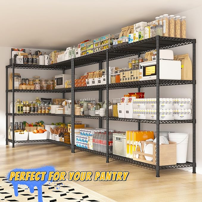 REIBII 72.8" W Storage Shelves Load 1500LBS, 4 Tier Metal Shelving Unit Wire - Image 7