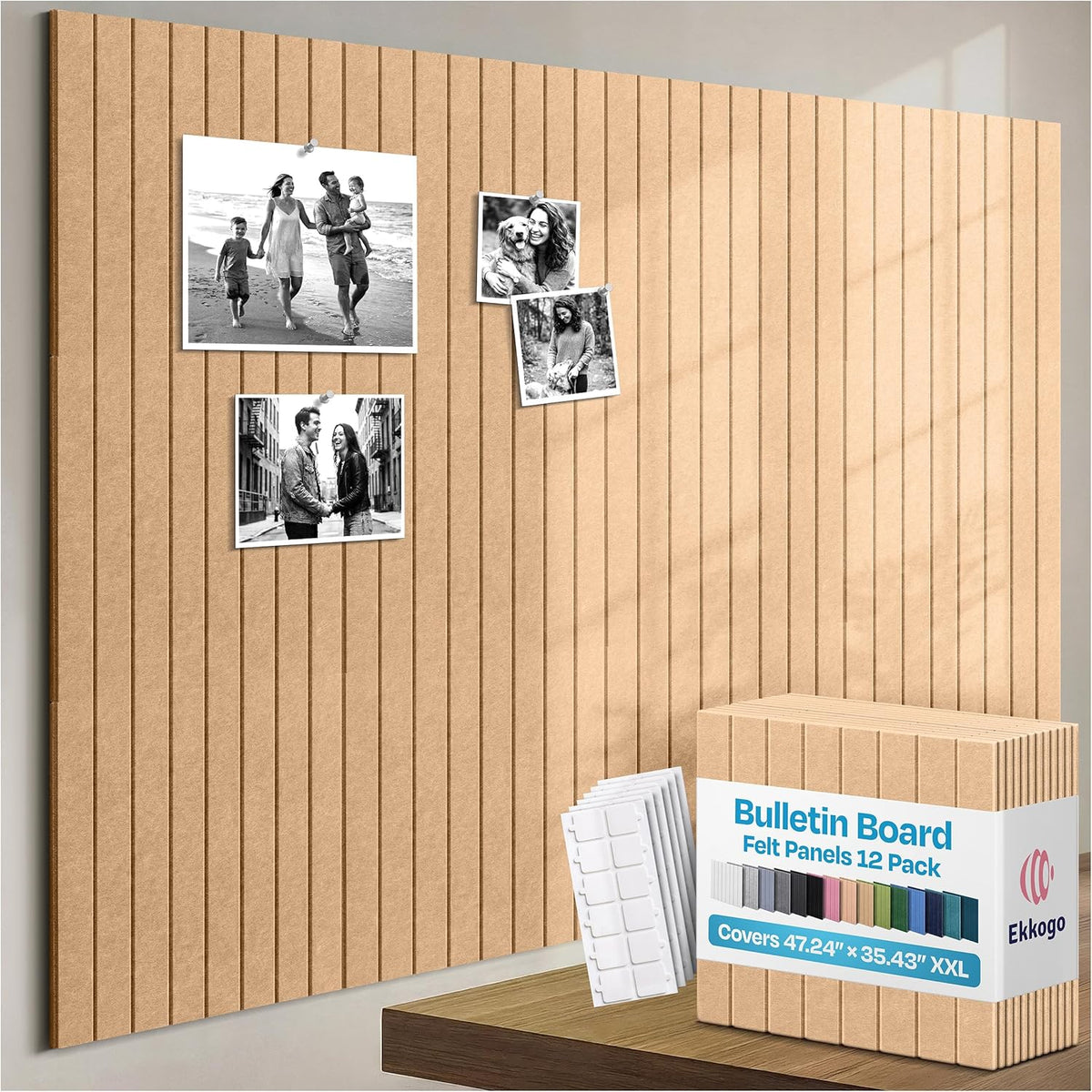 X-Large Cork Board Alternative 12-Pack Felt Bulletin Board Thick and Decorati...