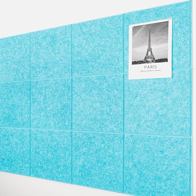 AKTOP Cork Board Bulletin Board 47"x35", 12 Pack Removable Felt Cork Board Tiles by Buynow