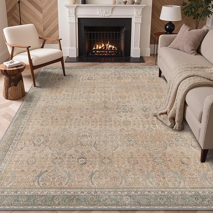GENIMO 8x10 Area Rugs for Living Room, Machine Washable Non Slip Vintage Rugs - Image 2
