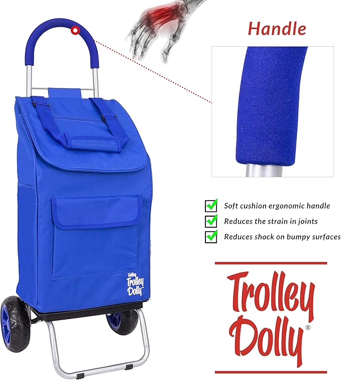 dbest products Trolley Dolly Blue Foldable Shopping cart - Image 2