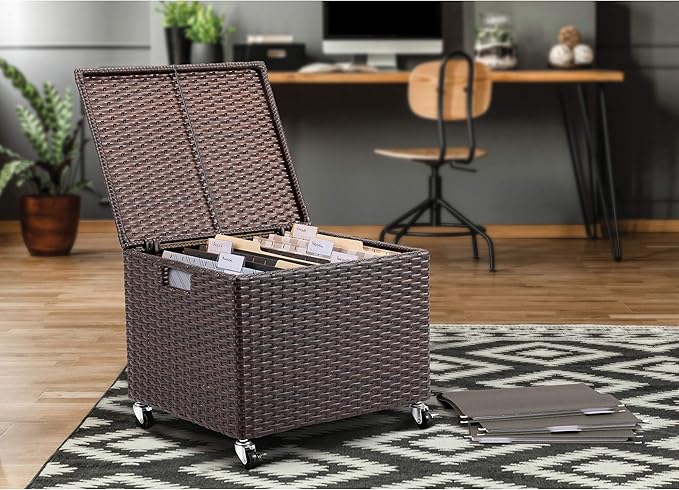 BIRDROCK HOME Rolling File Box - Image 2