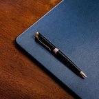 Dacasso 17" x 14" Navy Blue Leatherette Luxury Conference Table Pad - Image 3