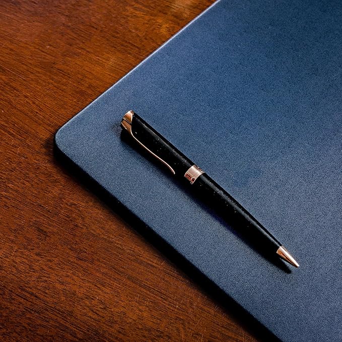 Dacasso 17" x 14" Navy Blue Leatherette Luxury Conference Table Pad - Image 3