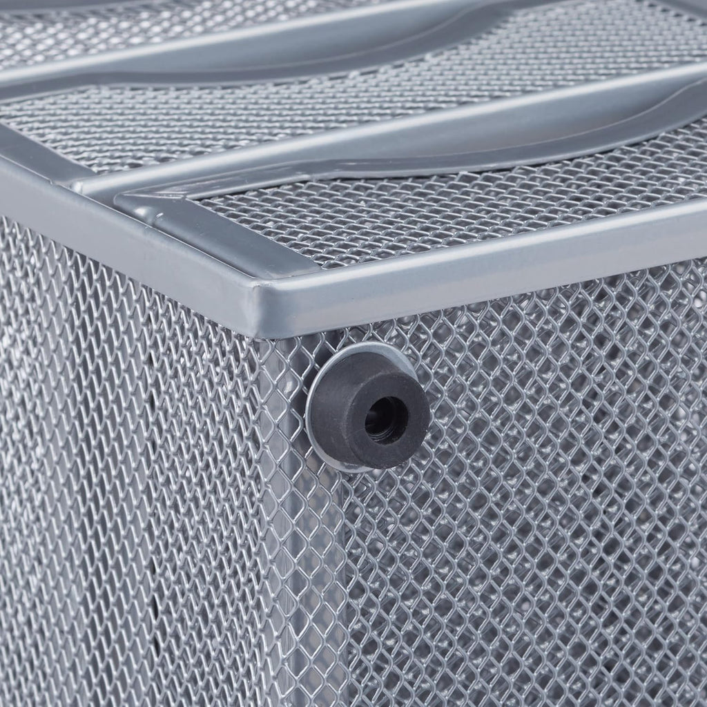 Relaxdays Desk Organizer Mesh Storage Box, File Sorter, Metal, Silver, Standard