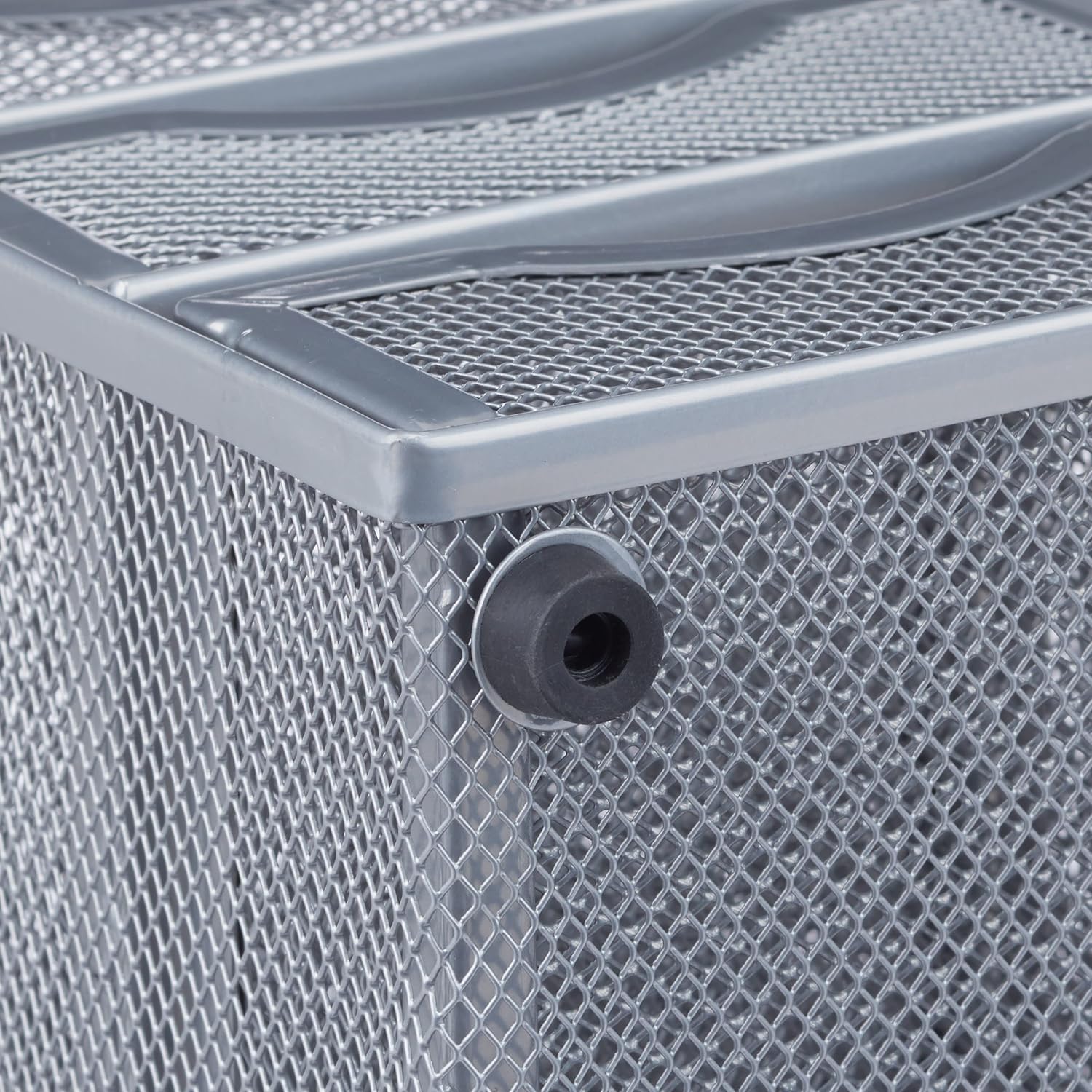 Relaxdays Desk Organizer Mesh Storage Box, File Sorter, Metal, Silver, Standard