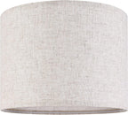 GO&SO Oatmeal Linen Lamp shades Large Drum Linen Lampshade 16" Top x 16" Bottom