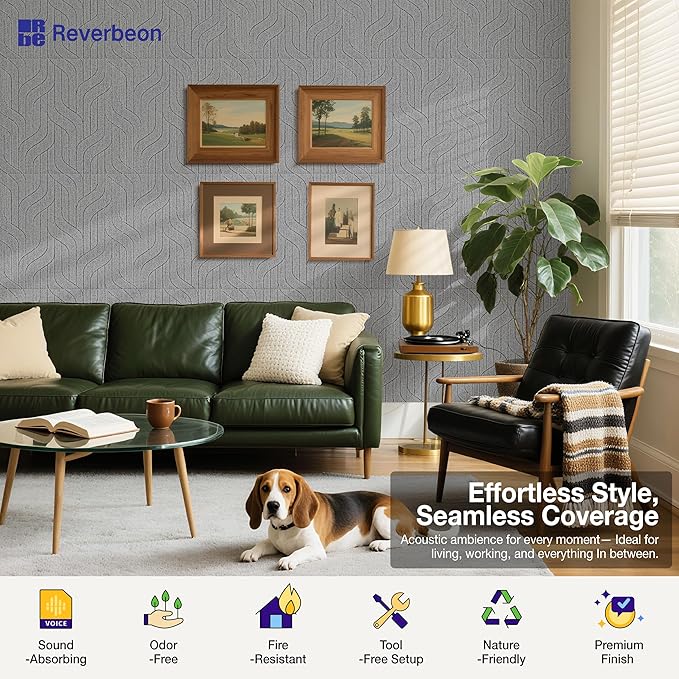 Reverbeon 6 PCS Acoustic Panels, 23.6x23.6 Inch Sound Absorbing Panels - Image 5