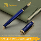 BEILUNER Blue Personalized Fountain Pen, Stunning Luxury Lacquer, 24K Gilded Nib - Image 8