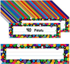 40PCS Traditional Manuscript Name Plates, Confetti Desk Name Tags by Gethelud