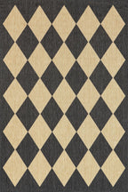 nuloom sabina dark grey trellis indoor/outdoor runner rug, close-up detail