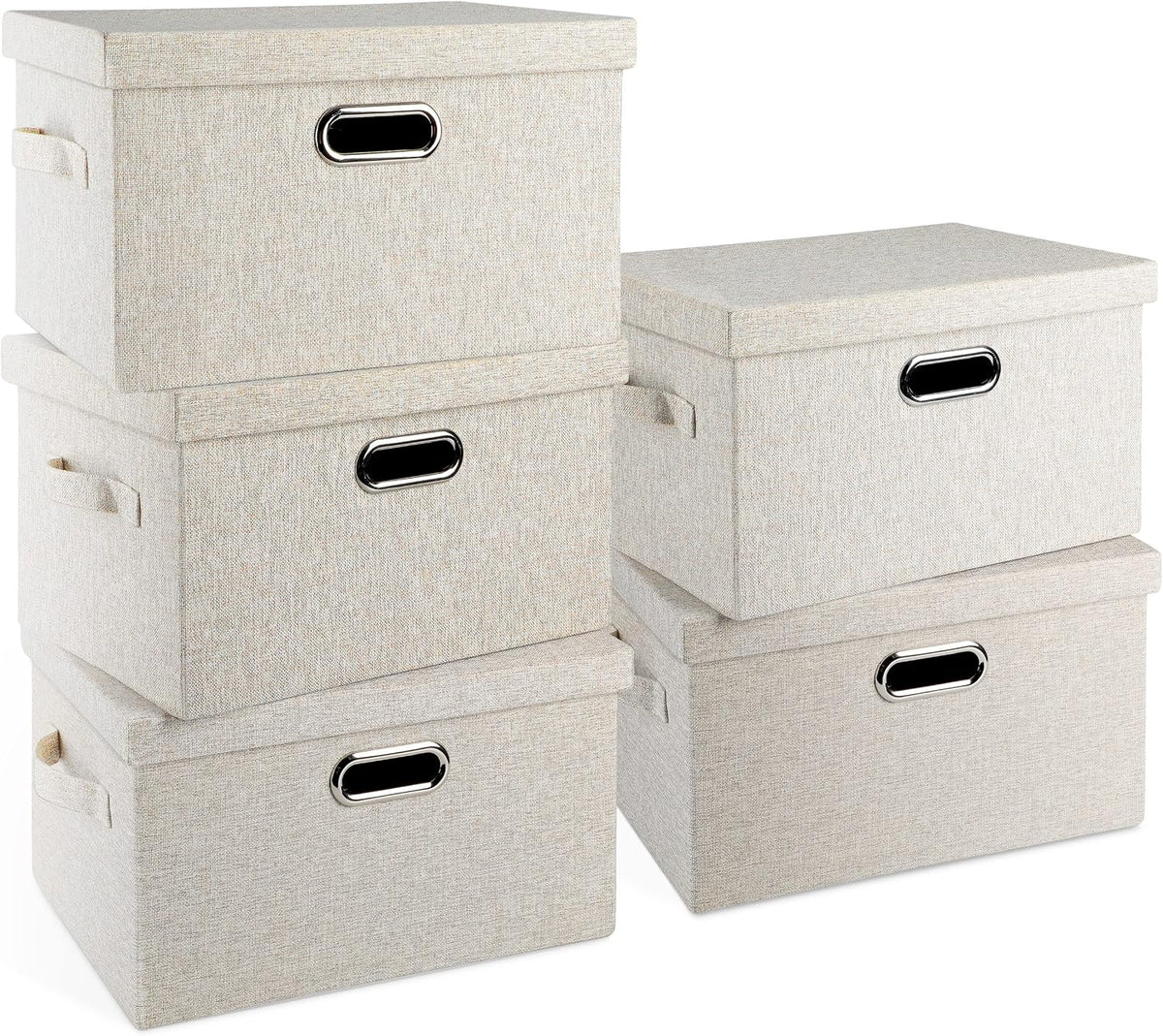 Graciadeco Medium 15" 21 Quart Collapsible Stackable Storage Bins