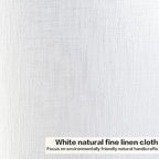 White Linen Lampshades Set of 2 Large, Drum Lamp Shade 16" Top x 16" Bottom x - Image 3