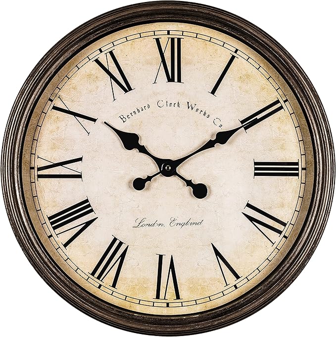 Bernhard Products Large Decorative Wall Clock 20 Inch Silent Non Ticking by BernhardProducts