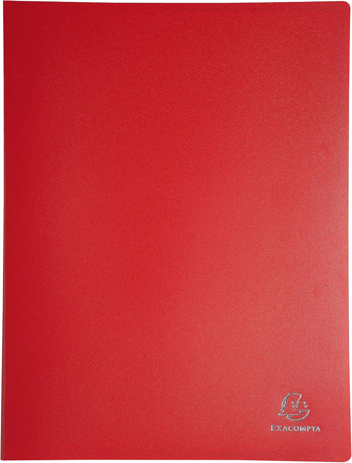 Exacompta - Ref 8820E - Semi-Rigid PP Display Book - Suitable for A4 Documents, Wipeable Cover, 500 Micron Polypropylene, 20 Pockets, 40 Viewing Pages - Assorted Colours (Pack of 10)