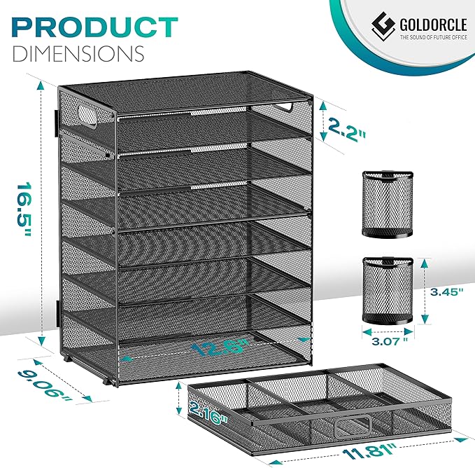 GoldOrcle 8 Tier Paper Letter Tray Organizer - Image 3