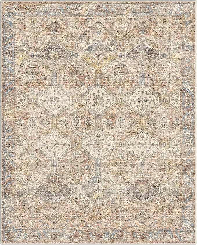 GENIMO 3x5 Area Rugs for Living Room, Machine Washable Non Slip Vintage Rugs - Image 5