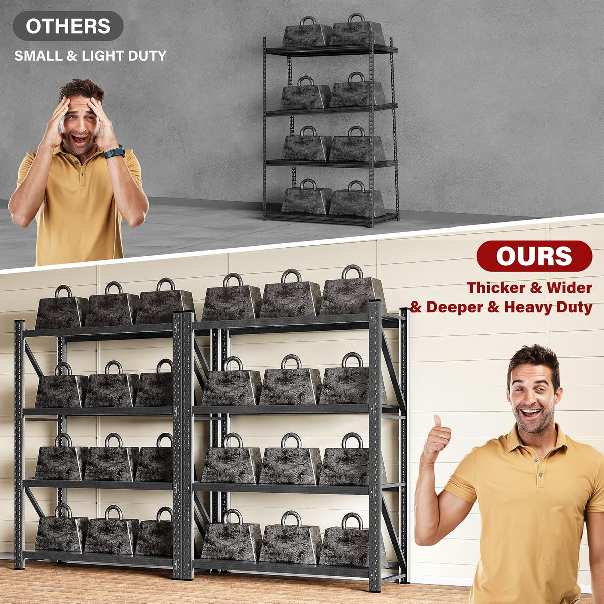 set of 2 48" wide heavy duty garage, view 9