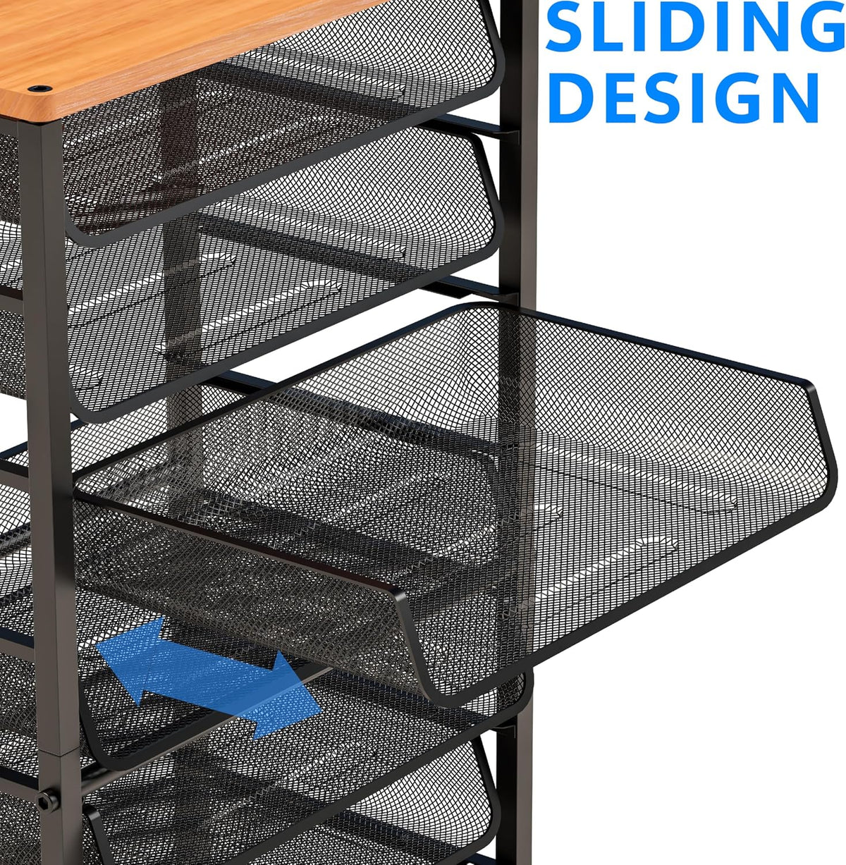 Simple Trending 12-Tier Rolling File Cart, Desk File Organizer with 11 Mesh S...