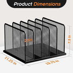 Kuntine.B Desk File Organizer 5 Sections Upright Mesh Desktop Organizer File - Image 2