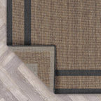 rugshop border jute-style indoor outdoor runner rug dark on a desk or shelf