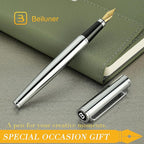 BEILUNER Silver Fountain Pen, Stunning Luxury Pens - Image 6