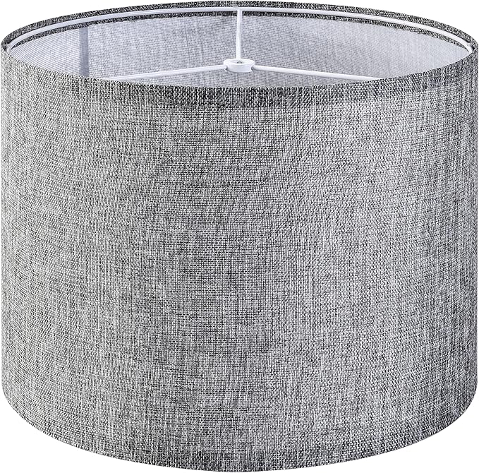 Gray Drum Lamp Shades Medium 13" Top x 13" Bottom x 10" High Traditional by GOSO