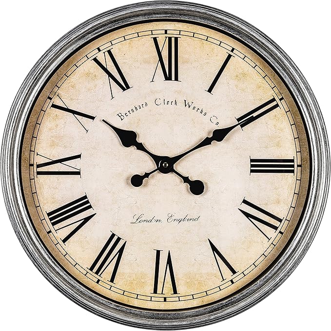 Bernhard Products Large Decorative Wall Clock 20 Inch Silent Non Ticking by BernhardProducts