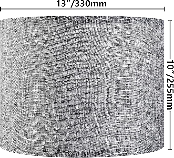 Gray Drum Lamp Shades Medium 13" Top x 13" Bottom x 10" High Traditional - Image 3
