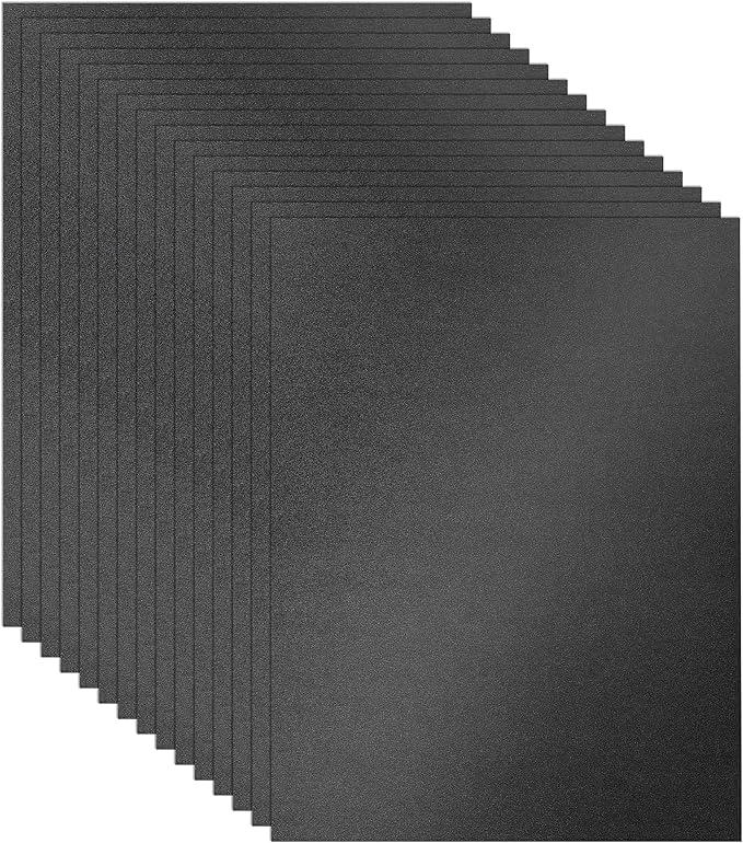 28 Sheets Shimmer Black Cardstock 8.5 x 11 Scrapbooking Paper, 92lb Premium by Guakicae