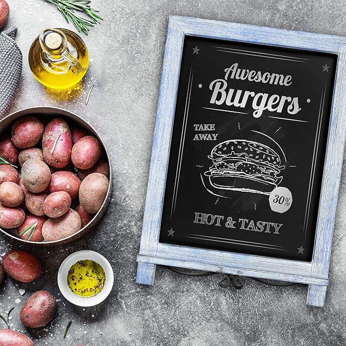 HBCY Creations Rustic Blue & White Tabletop Chalkboard - Image 5