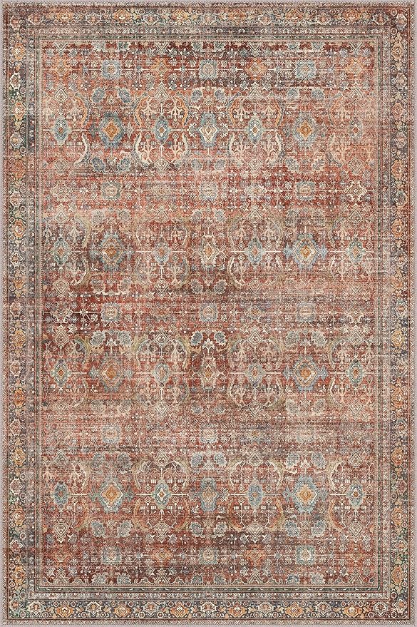 GENIMO 6x9 Area Rugs for Living Room, Machine Washable Non Slip Vintage Rugs - Image 8