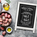Rustic Whitewash Tabletop Chalkboard Sign/Hanging Magnetic Wall - Image 5
