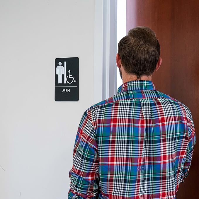 USA Made - Men's and Women's Restroom Signs ADA-Compliant Bathroom Door Signs - Image 3