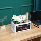 HoreZer Wood Mail Holder Box, Decorative Mail Organizer Box Countertop - Image 2
