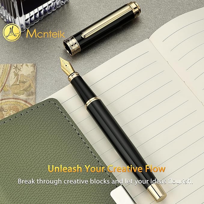 MCNTEIK 317 Fountain Pen, Stunning Luxury Piano Lacquer, 18K Gilded Nib - Image 8