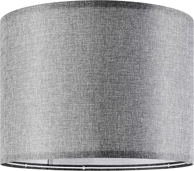 Set of 2 Large Drum Lamp Shades Modern Lamp Shade 16" Top x 16" Bottom x 12" - Image 6