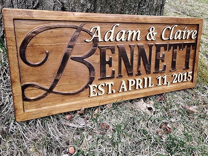 Personalized Family Name Sign Personalized Wedding Gifts Wall Art Rustic Home - Image 3